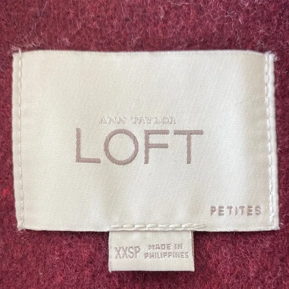 LOFT Rich Burgundy Pea Coat - XXSP - Picture 3 of 6